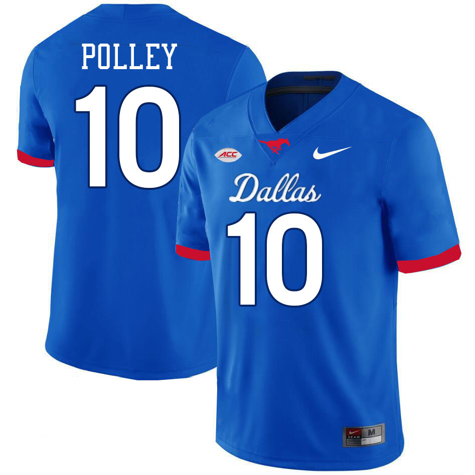 SMU Mustangs #10 Tyren Polley Jersey College Football Uniforms-Dallas Royal